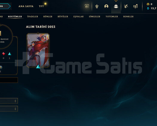 TR Zümrüt 4 | 1 Kostüm - 13K Mö | LoL Hesap