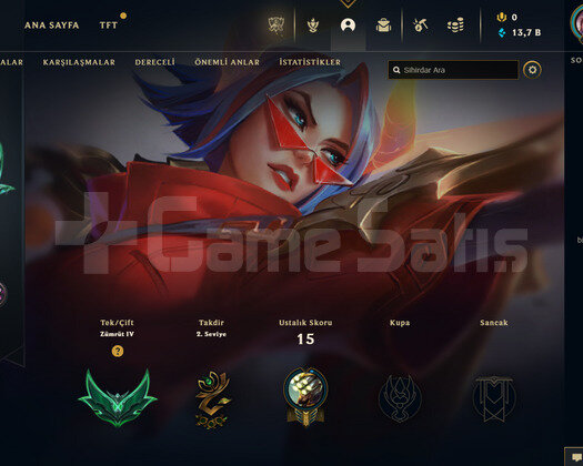 TR Zümrüt 4 | 1 Kostüm - 13K Mö | LoL Hesap