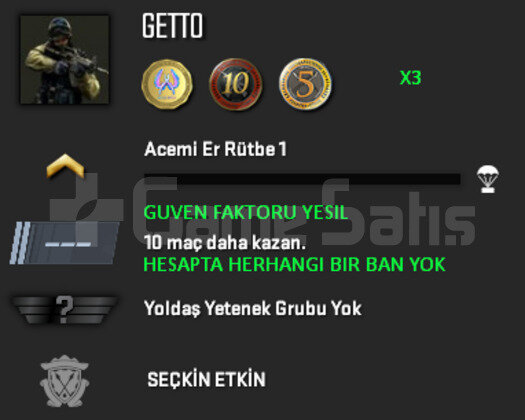 3 MADALYA | CSGO PRIME | GUVEN FAKTORU YESIL