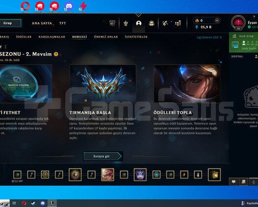 ELLE KASILDI TR 30LVL UNRANKED 26K ÖZ EPOSTA ONYSZ
