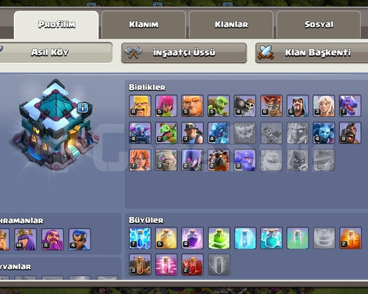 Clas of clans satılık hesap