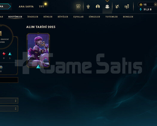 TR Unranked | 1 Kostüm - 31K Mö | LoL Hesap