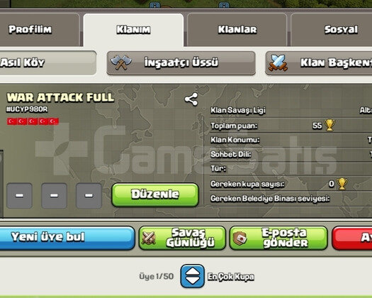 WAR ATTACK FULL 20 SV OLMAK ÜZERE uyguna