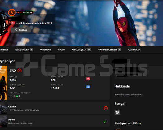 Faceit 10 Level- 7 Madalyalı