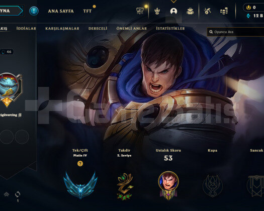 LOL PLAT HESAP SMURF 12K MAVİ ÖZ