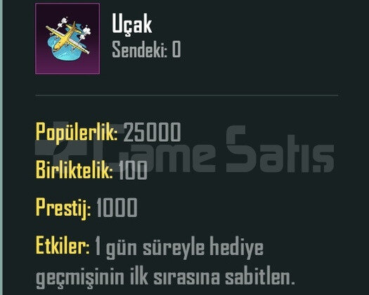 25k POP UÇAK/ ANINDA TESLİM /