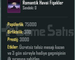 75K POP ROMANTİK HAVAİ FİŞEKLER/ ANINDA TESLİM