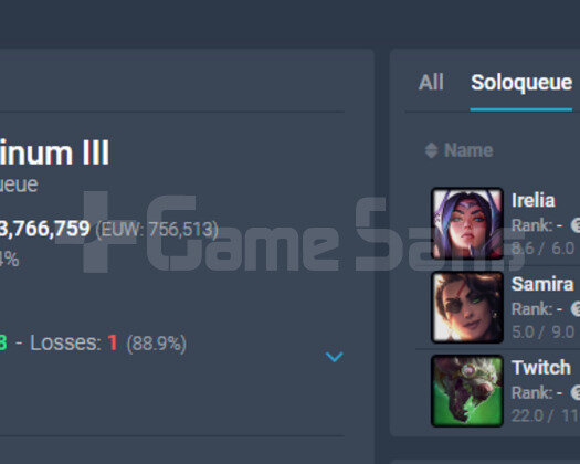 EUW 89WR D4-E1 MMR BOL SKİN P3 ACC 24K M.Ö! +42LP
