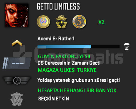 3 MADALYA | CSGO PRIME | MAGAZA TR YESIL FAKTOR