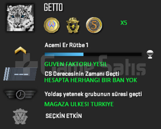 3 MADALYA | CSGO PRIME | MAGAZA TR YESIL FAKTOR