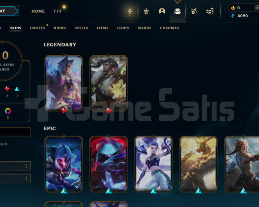 EUW Plat 4 | 10 Kostüm - 44 Hero | LoL Hesap