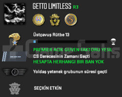 PREMIER ACIK | CSGO PRIME | GUVEN FAKTORU YESIL