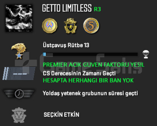 PREMIER ACIK | CSGO PRIME | GUVEN FAKTORU YESIL