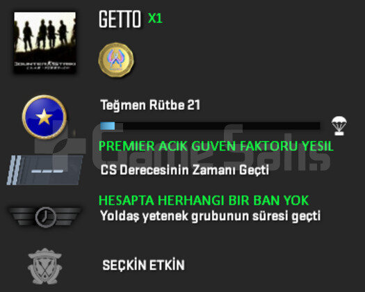 PREMIER ACIK | CSGO PRIME | GUVEN FAKTORU YESIL