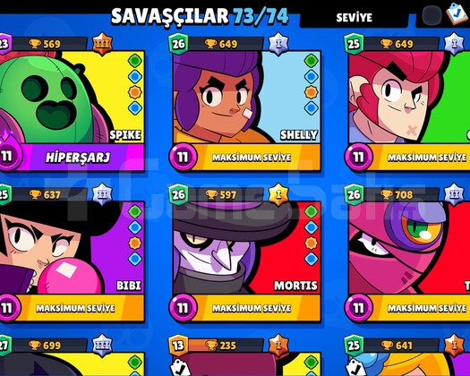 31k brawl passlı 73 karakter full artı full hesap