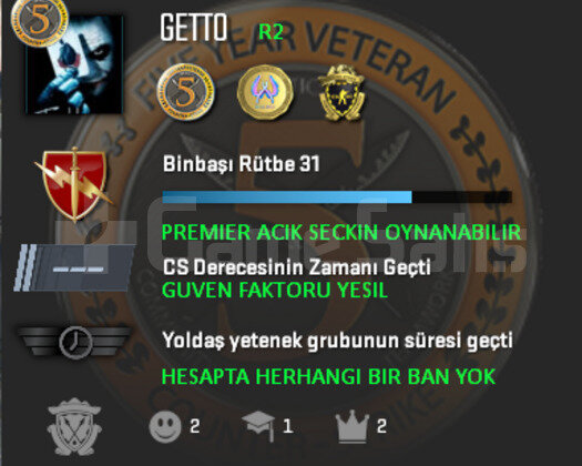 PREMIER ACIK | CS2 PRIME | GUVEN FAKTORU YESIL