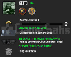 10 + 5 YIL JETONLU YEŞİL FAKTÖR CSGO PRİME HESAP