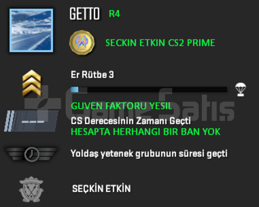 CS2 PRIME | GUVEN FAKTORU YESIL | MADALYALI