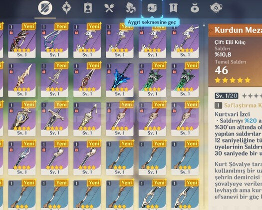 EU | MR49 - C4 Naiva+WGS+ C1 Qiqi+Diluc+90 Reçine
