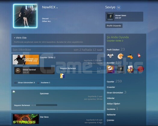MAİNLİK  DOLU STEAM HESABI