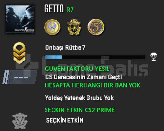 3 MADALYA | CS2 PRIME | GUVEN FAKTORU YESIL