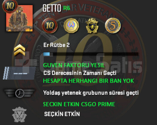 4 MADALYA | CS2 PRIME | GUVEN FAKTORU YESIL