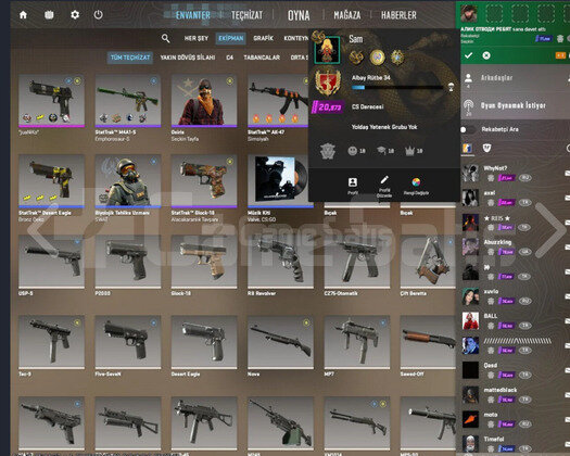 Faceit 10lvl + Premier 21k+ ilk mailli 1k envanter