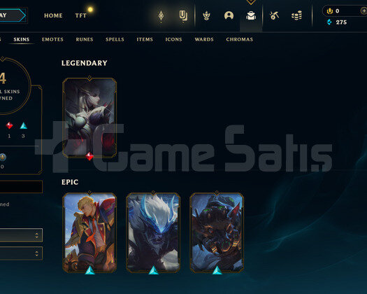 TR Gold 1 | 4 Kostüm - 26 Hero | LoL Hesap