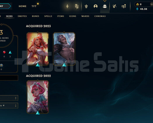 TR Unranked | 3 Kostüm - 48K Mö | LoL Hesap