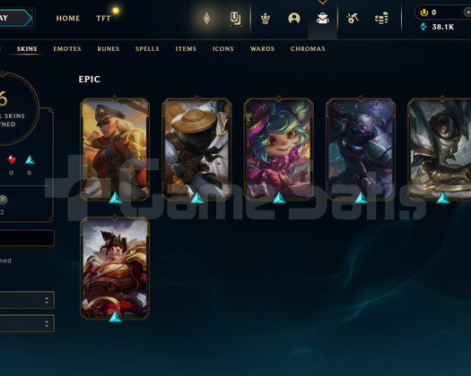 TR Unranked | 6 Kostüm - 38K Mö | LoL Hesap