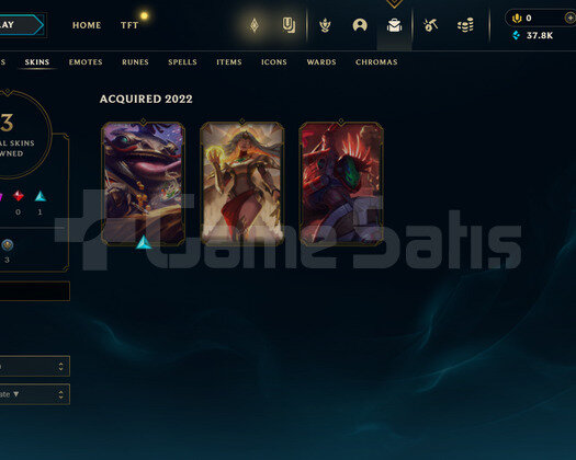 TR Unranked | 3 Kostüm - 37K Mö | LoL Hesap