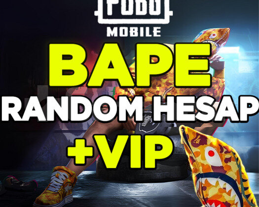 PUBG MOBİLE BAPE +VİP RANDOM HESAP / +1400 SATIŞ