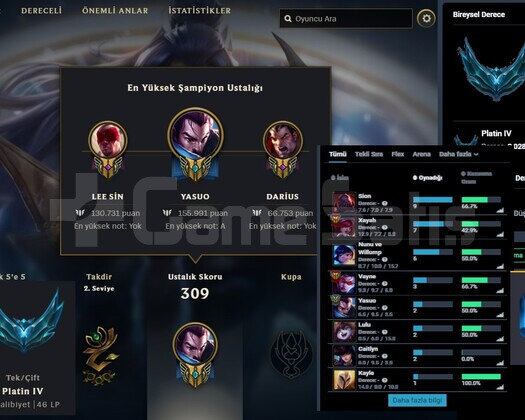 2015 KURULUM PLAT 4 LOL HESABI 155K YASUO