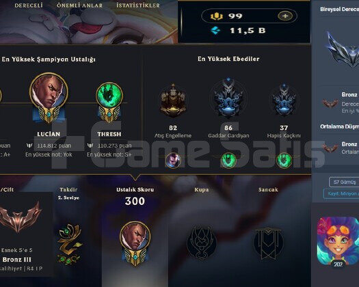 2015 KURULUM +200 LVL 74 SKİN LOL HESABI