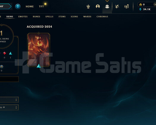 EUW Unranked | 1 Kostüm - 34K Mö | LoL Hesap