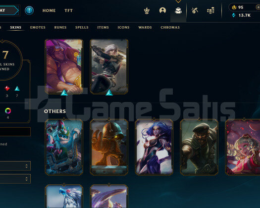 TR Plat 2 | 17 Kostüm - 13K Mö | LoL Hesap