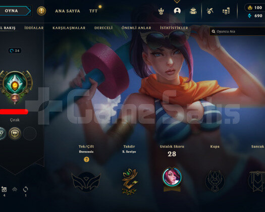 34 LEVEL LOL HESABI
