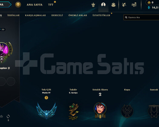 LOL SMURF ACC +45 LP PLAT 4 HESAP