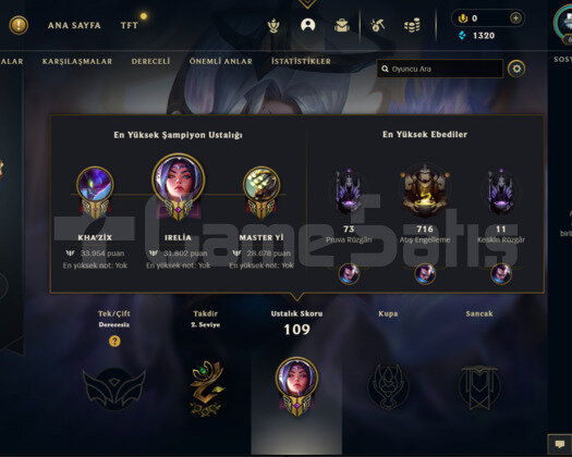 EUW 67 LEVEL HANDMADE SKİNLİ LOL HESABI