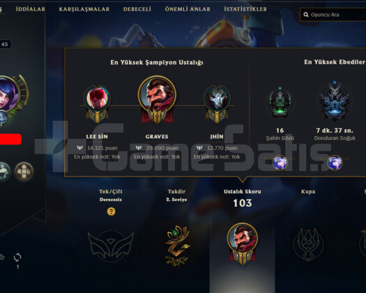 45 LEVEL HANDMADE LOL HESABI