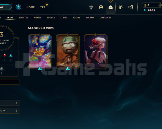 EUW Gold 1 | 3 Kostüm - 28K Mö | LoL Hesap