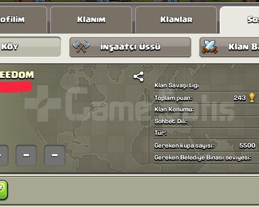 15 LEVEL FREEDOM KLANI BAŞKENT 9 HEMEN TESLİM