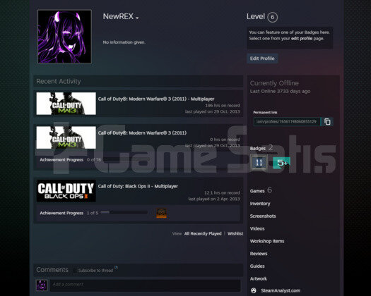 COD MW3 BLACK OPS-II World at War STEAM HESABI