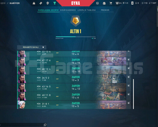 GOLD 1 TEMİZ HESAP SKİNSİZ