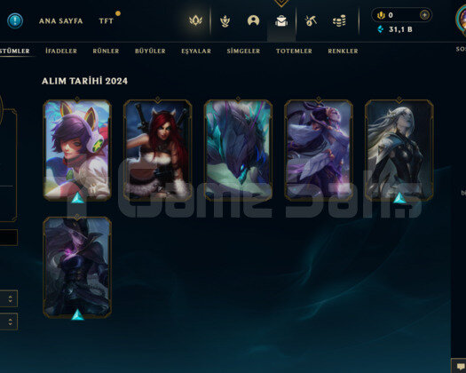 TR PLAT 1 +65WR / 6 SKIN 23 ŞAMP / NO BAN / 31K BE