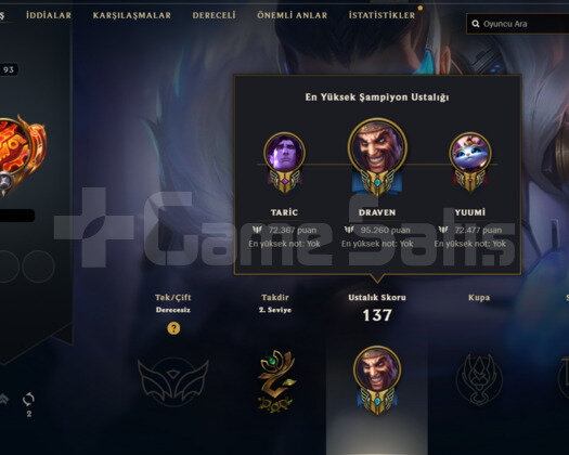 93 LEVEL 52 ŞAMPİYON MAİL ONAYSIZ HANDMADE HESAP