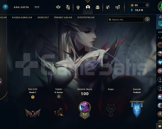 FRESH 18SKİNLİ 100LEVELLİK MAİL DEĞİŞEN LOLHESABI