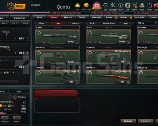 ESPOR DESENİ + SINIRSIZ HANÇER VE +7 AUG + GARANTİ