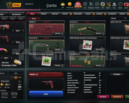 +7 SETLİ FULL HESAP 91 LVL