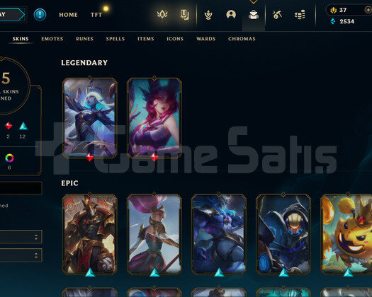 TR Zümrüt 1 | 25 Kostüm - 73 Hero | LoL Hesap